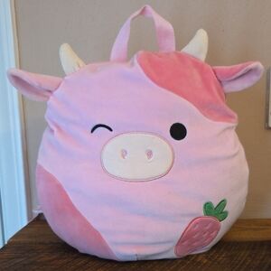 Squishmallows Bioworld Strawberry Cow Backpack